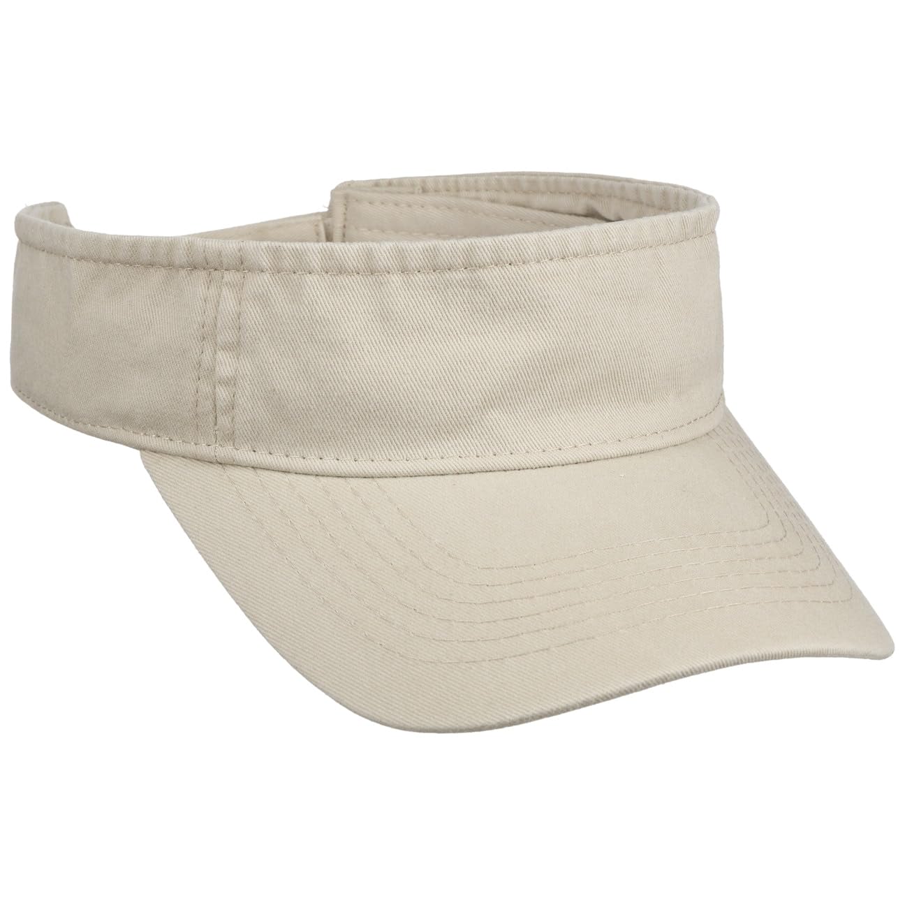 Lipodo Unisex Beige Washed Cotton Visor By