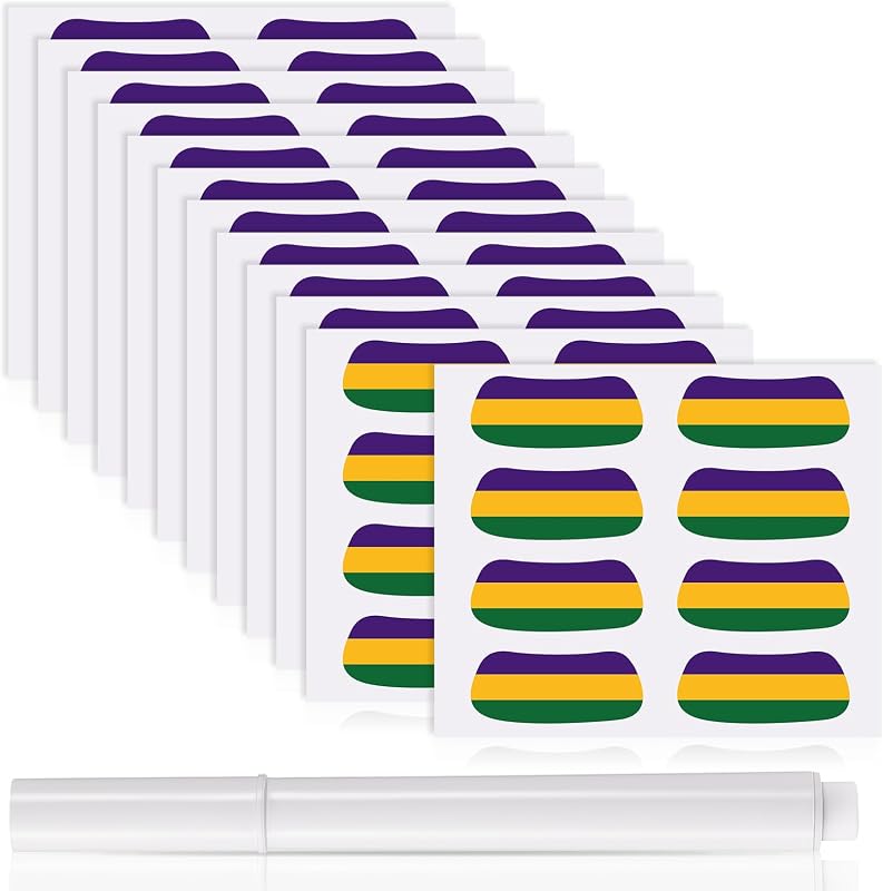 Adesivos decorativos para a região dos olhos Sumind, 48 pares com lápis branco, Roxo, Amarelo e Verde