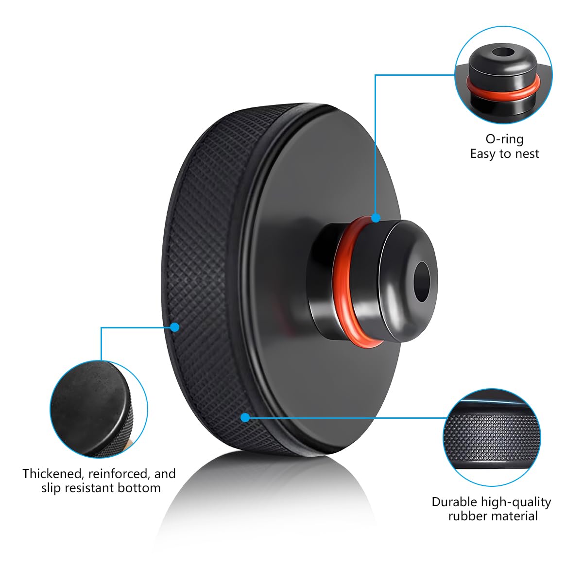 4 Piezas Almohadilla De Goma Universal, Almohadillas De Goma Antideslizantes para Gatos Coche, Gatos Universales para Coches Piezas De Automóvil, Almohadilla Goma para Chasis Adaptador