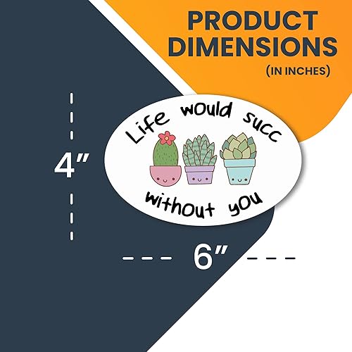 Miniatura 2 de Magnet Me Up My Life Would SUCC Without You - Calcomanía magnética ovalada, 4 x 6 pulgadas, imán automotriz resistente para automóvil, camión, SUV