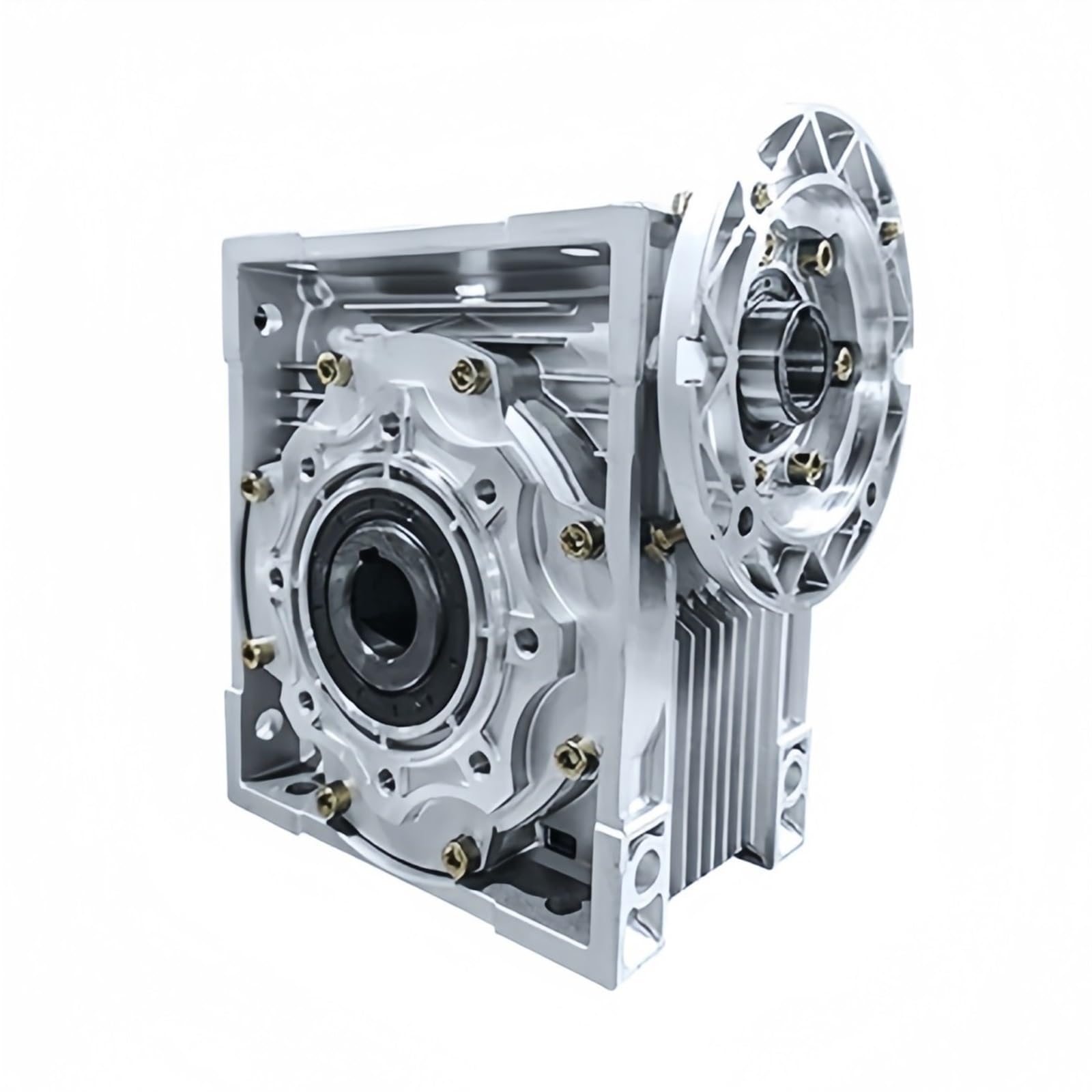 Riduttore di velocità a vite senza fine con flangia rotonda NMRV090, foro di ingresso da 19 mm, foro di uscita da 38 mm con motore con chiavetta da 10 mm(7.5 to 1 Input 80B5)