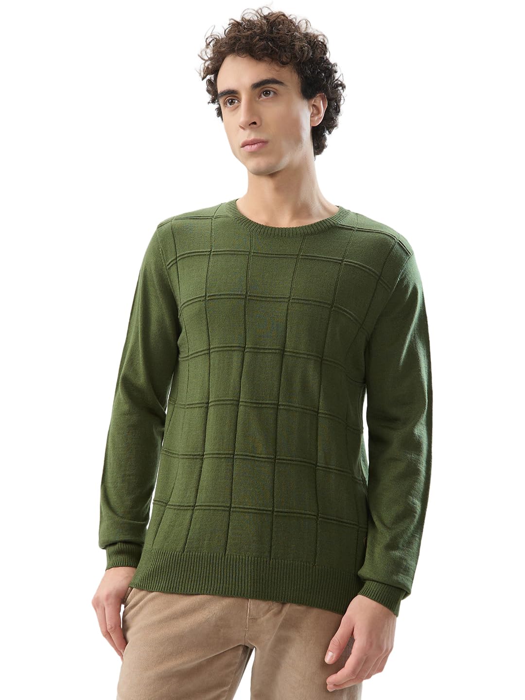 Men Regular Fit Solid Pattern Acrylic Wool Blend Round Neck Full Sleeve Casual Sweater-image-24