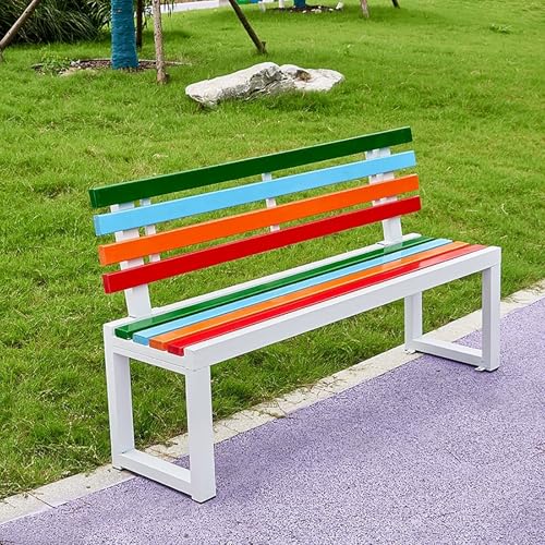 Banco de metal de exterior 140cm resistente con respaldo capacidad 400kg 2