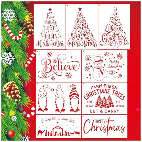 Huahui Weihnachtsschablonen Christmas Stencils 9er-Set