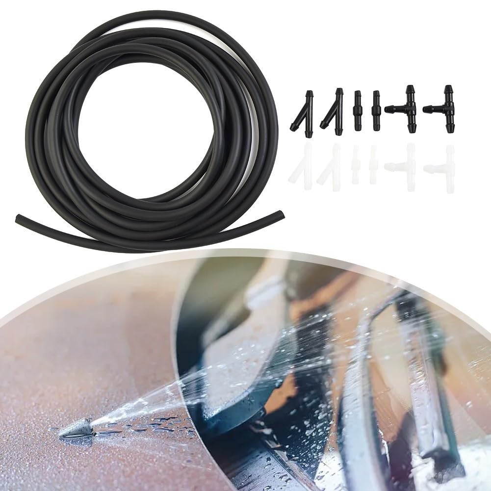 Kit di tubi flessibili per lavavetri da 4 m, con 12 connettori, tubo per liquido tergicristallo, ugello anteriore e posteriore, riparazione pompa a getto