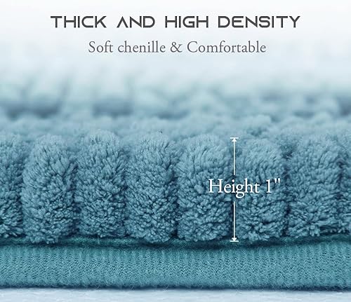 Vista 59 de NICETOWN Tapetes de baño antideslizantes (verde cáscara, 20 x 32 + 17 x 24 pulgadas)