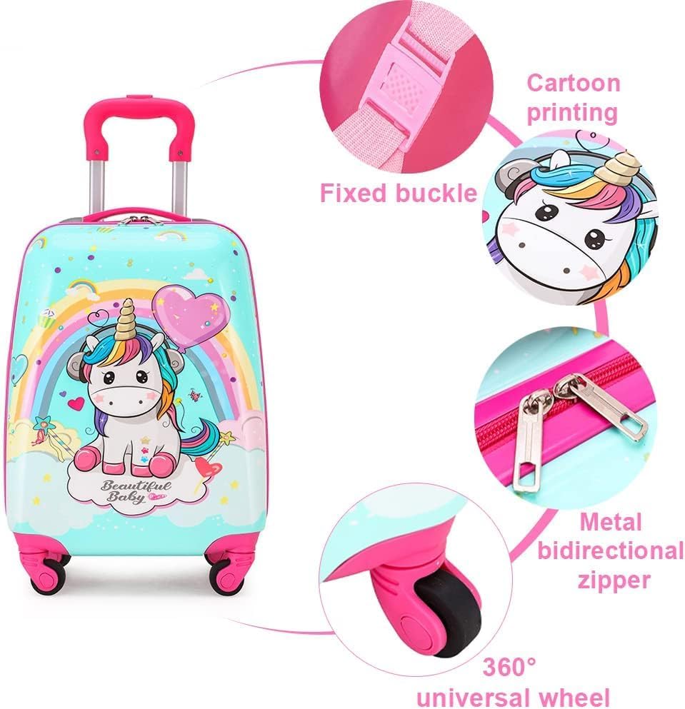 Image of ADSON Abs Kids Trolley 360 Rotating Luggage 360 Wheels Non-Breakable Exclusive Edition 20 Inch Kids Hardsided Suitcase with 4 Wheels, 360 Wheel Travel Trolley Bag