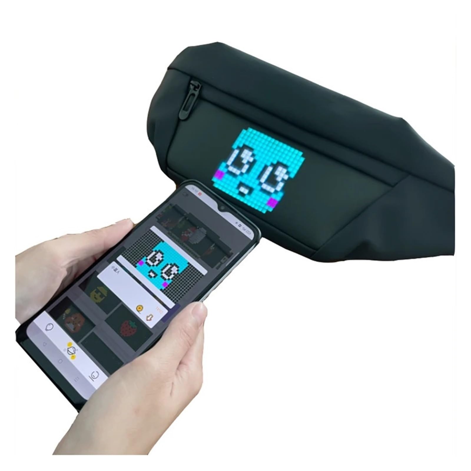 3DHologramFan, Plecak Smart Pixel LED Unisex Torba na klatkę piersiową Funkcjonalna torba ramię Modna kurierska z diodą do sklepu/baru