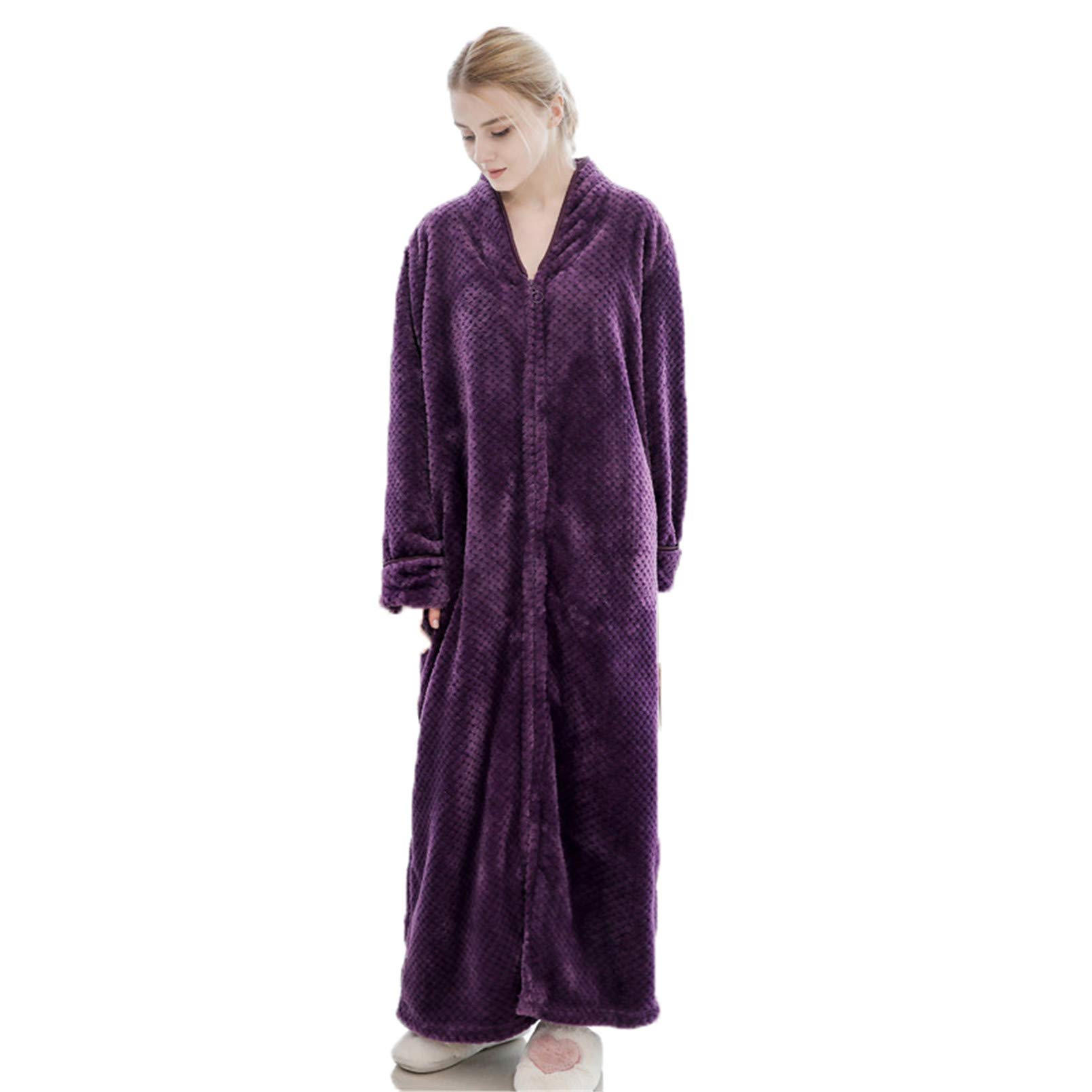 TXQHD Damska męska piżama polarowa koszula nocna aksamitna PJ gruba bielizna nocna zimowa bielizna nocna Supersoft wydłużona bielizna nocna flanelowa 006 XL