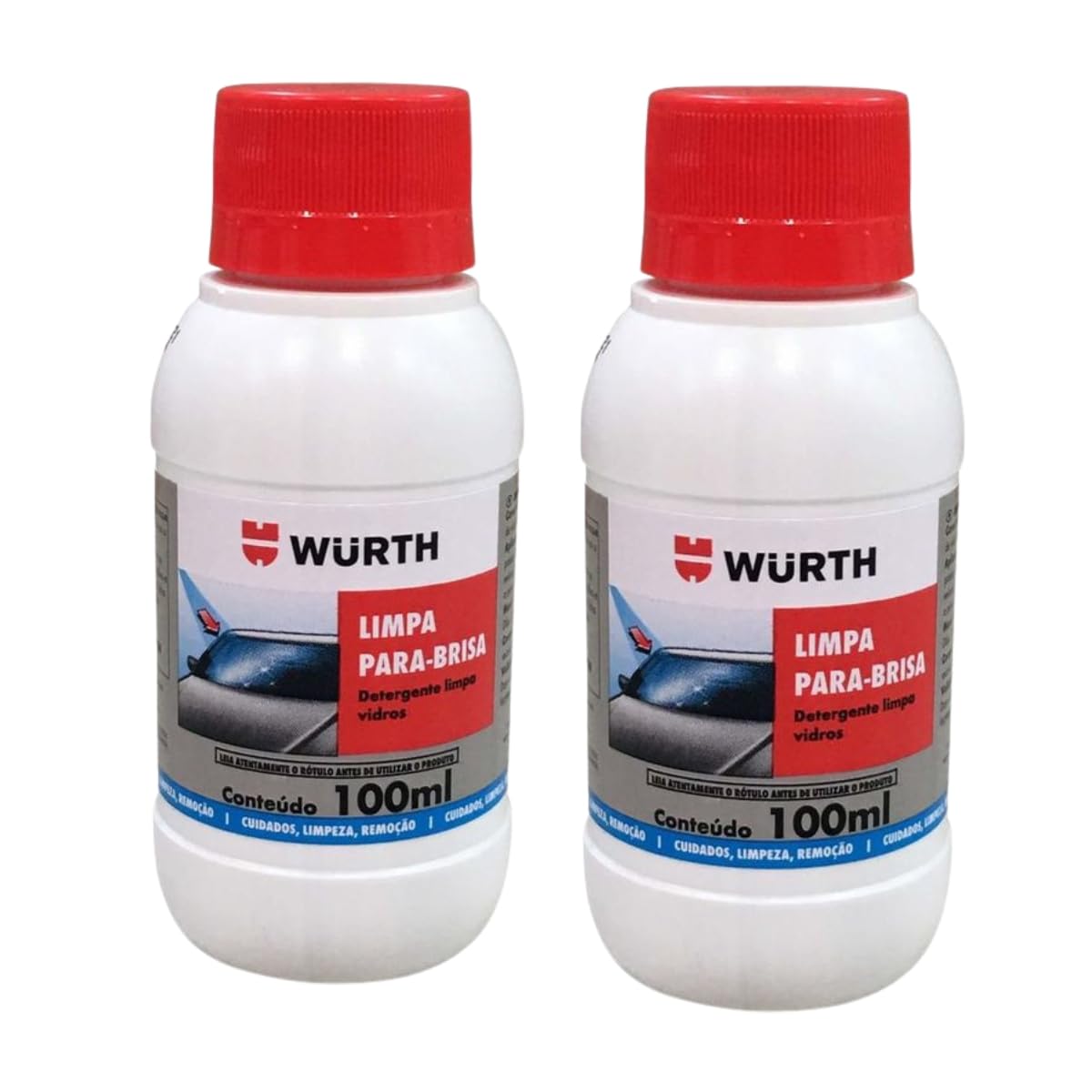 kit 2 Limpador de Parabrisa Liquido Para Reservatorio do Carro 100ml Wurth