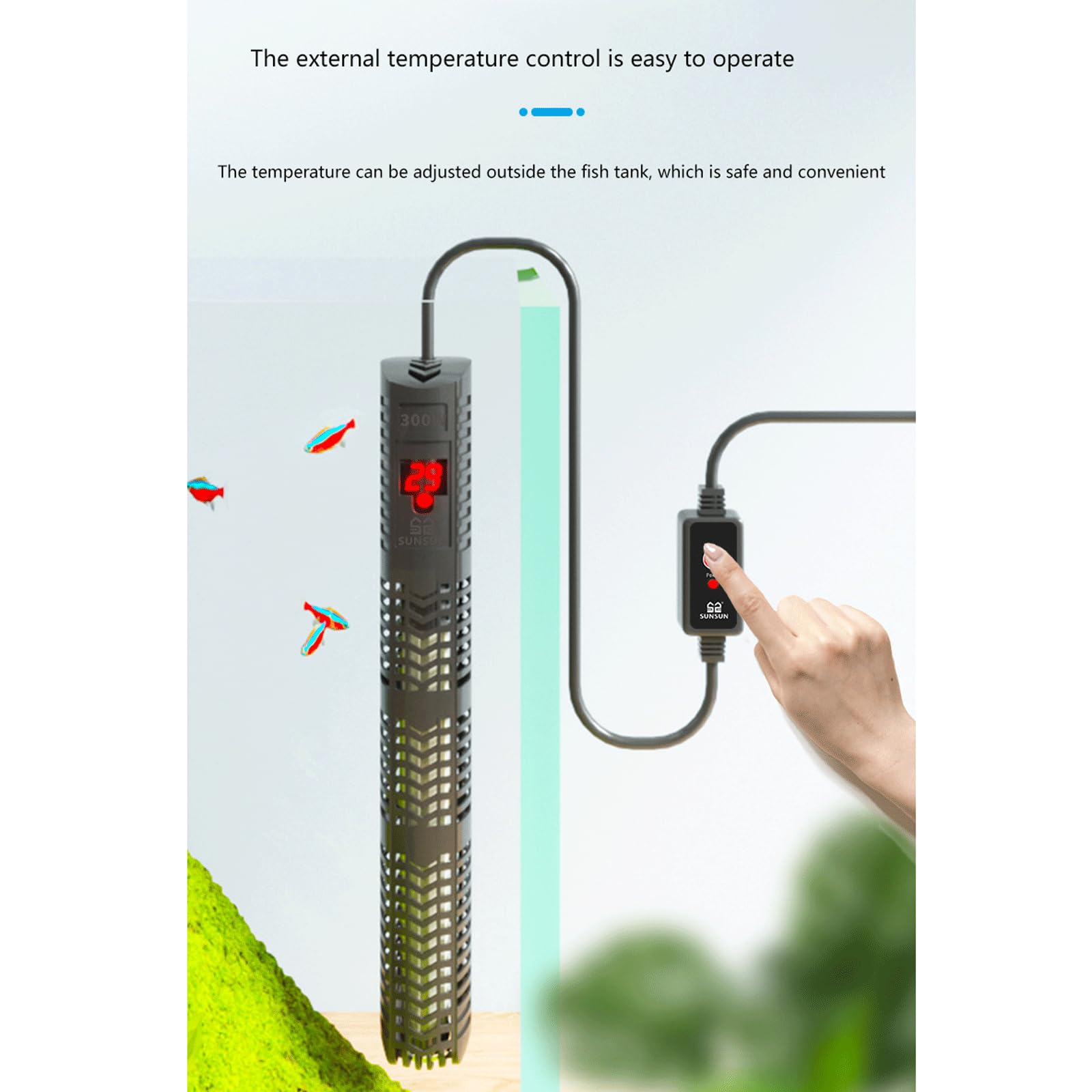 Termostato Automatico Esplosioni Antivari Riscaldamento Carro Armato Pesce con L'esposizione Digital Cassa Protettiva Dell'abs,300W