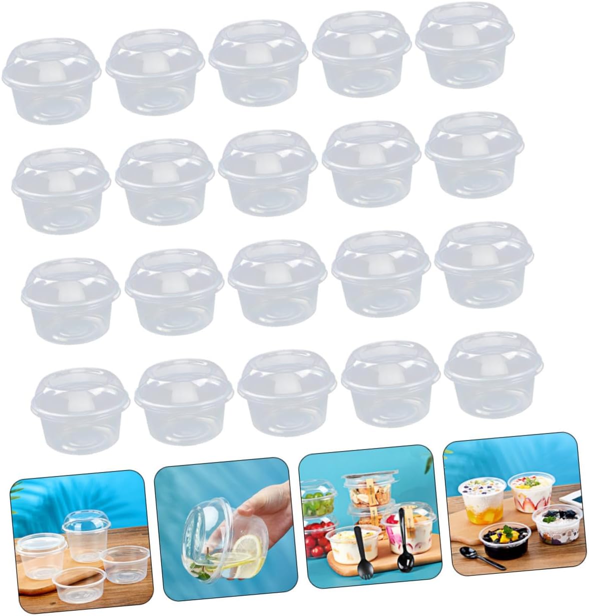 UKCOCO 360ml Dessert Packaging Box with Lid, Individual Cupcake Carrier Container, Food-grade Plastic Dome for Fruit Salads and Snacks, Portable Takeout Storage for Baking and Catering