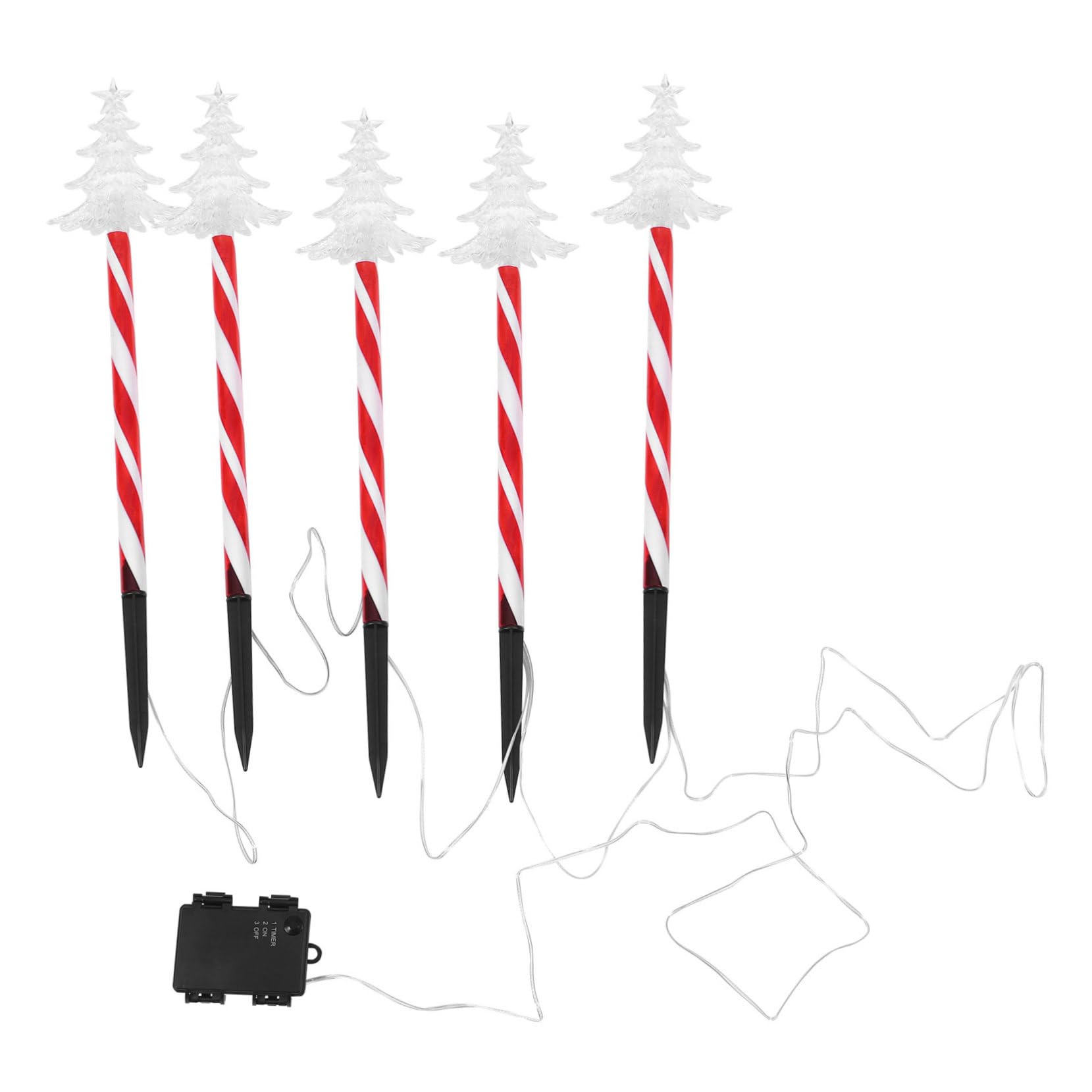 TOVINANNA 1 Set Christmas Tree Pathway Markers Sidewalk Lantern Christmas Walkway Lights Security Light Xmas Tree Cane Light Xmas Candy Cane Lights Cane Pathway Light Without Cane Sugar Abs