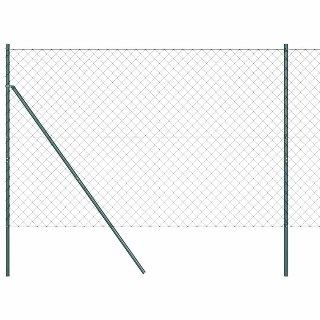Fence Post Green 250cm x 160cm Steel PVC Garden Boundary Set 60x60mm Mesh Outdoor Security Barrier Weather Resistant for Patio Terrace