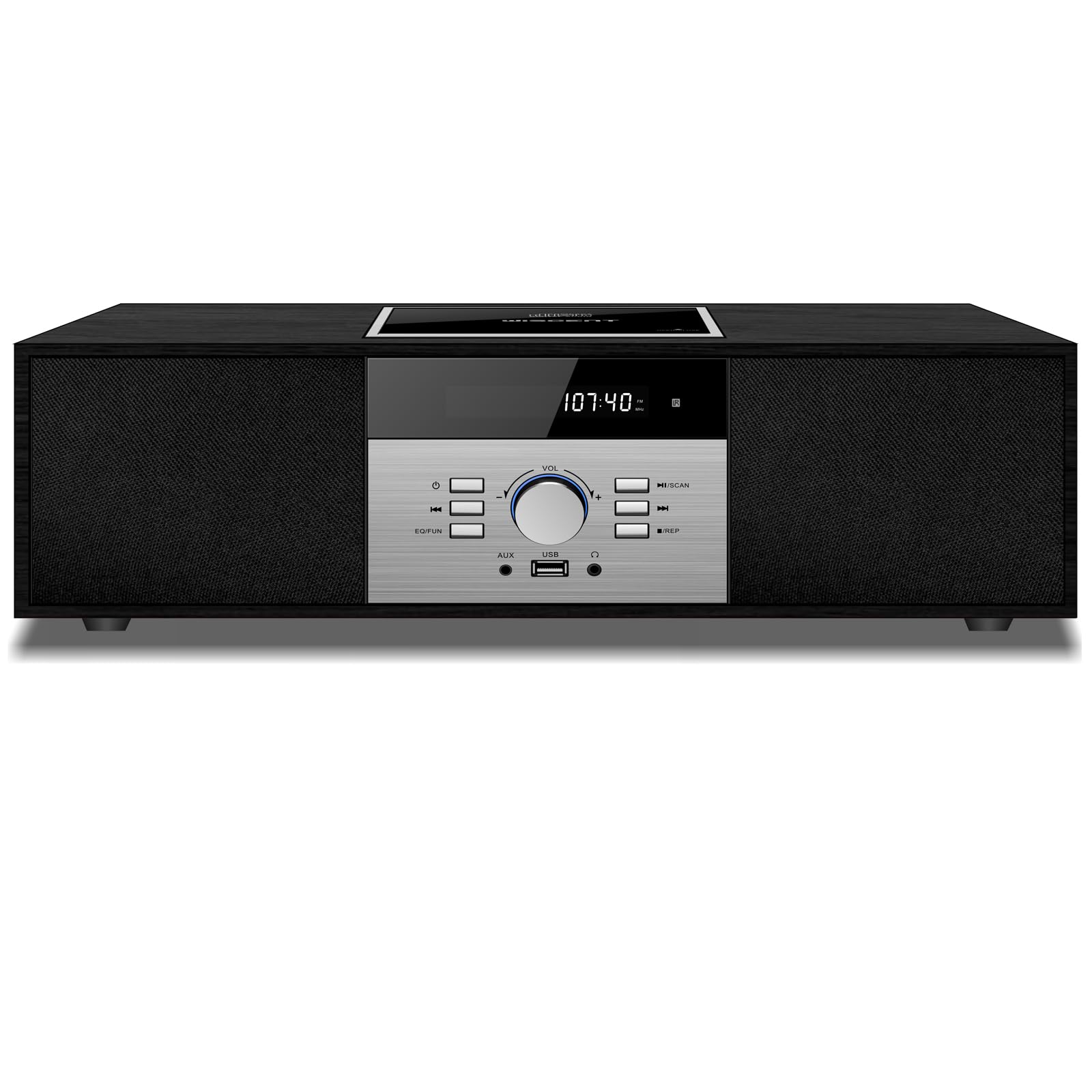 Boombox Portatile WISCENT Con Radio FM E Bluetooth - Lettore CD, USB, AUX, Alimentazione A Batteria O Corrente