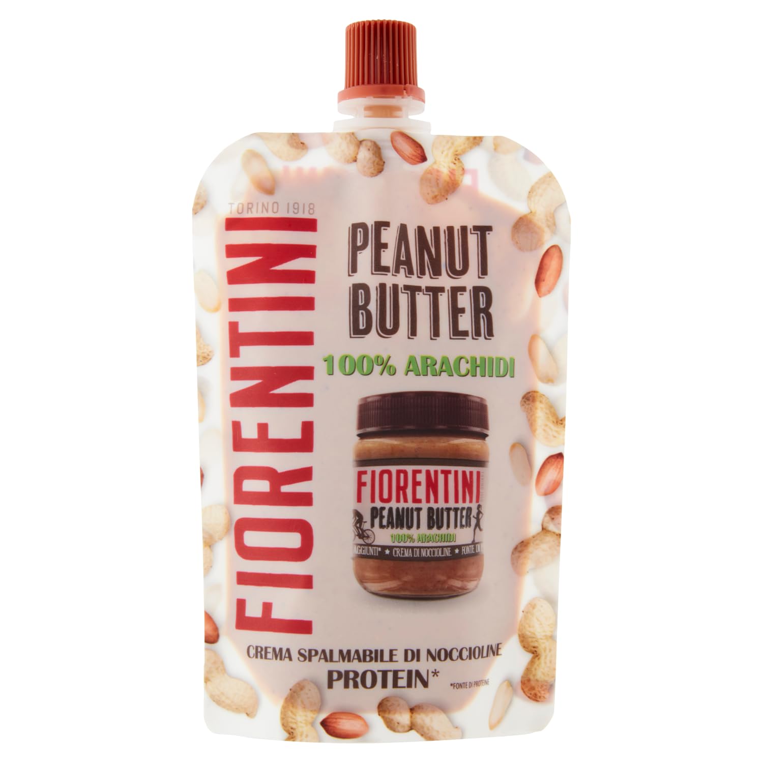 Fiorentini Lot de 4 sachets de beurre de cacahuète 100 % Arachidi dans pochette 4 x 100 g + Italian Gourmet Polpa 400 g