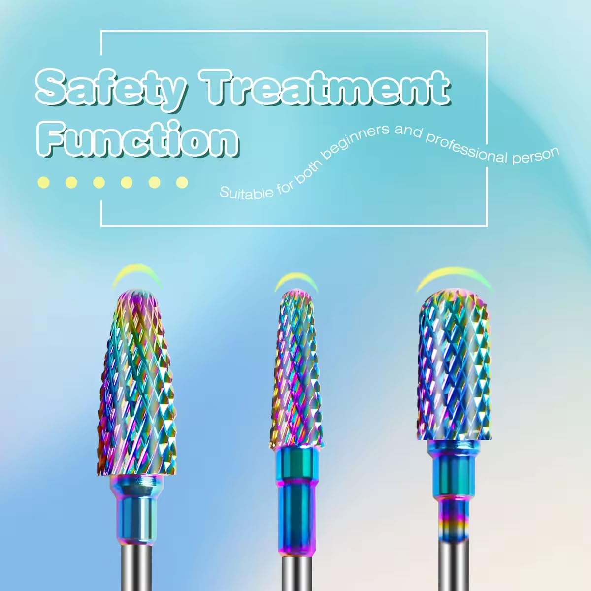 Juego de 6 brocas para uñas con cepillo de limpieza, brocas profesionales de carburo de tungsteno de 3/32 pulgadas, brocas de uñas para cutículas, brocas removedoras para uñas de gel acrílico