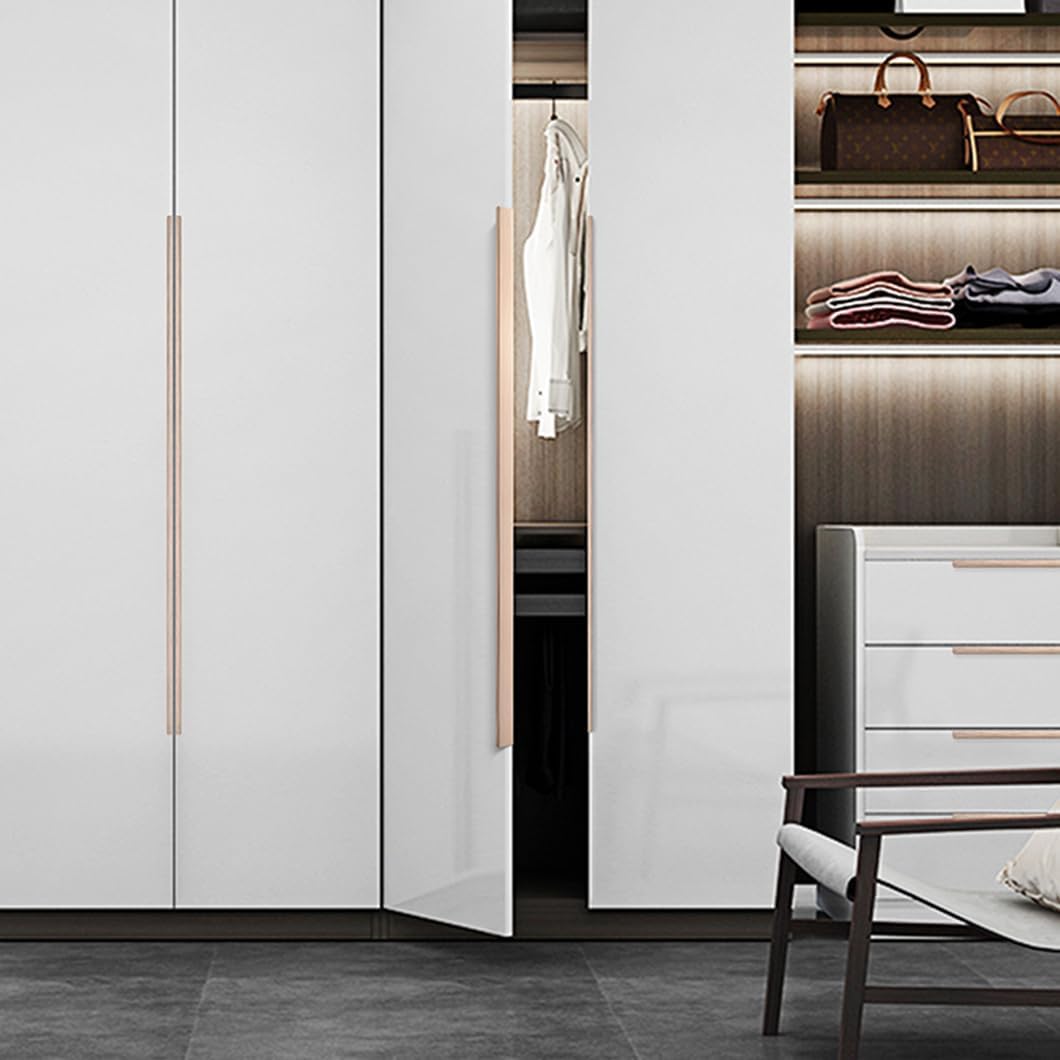 フィンガーエッジプル、コンシールドハンドル Brushed Gold Drawer Pull Handles Invisible W