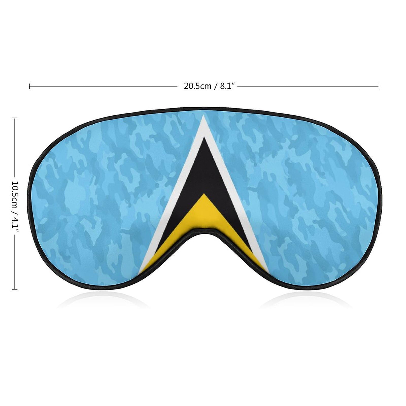 Camouflage Saint Lucia Flag Sleep Mask Eye Shade Cover Adjustable Strap for Travel Lunch Break Women Men