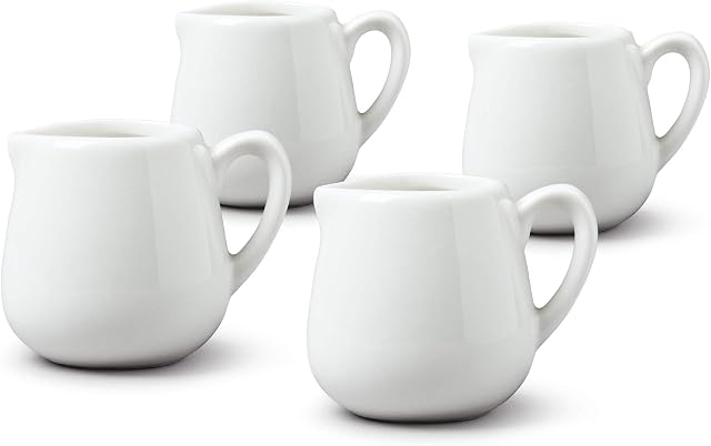 WM Bartleet & Sons 1750 TSET20 Bellied Creamer Jug Set, White, pack of 4