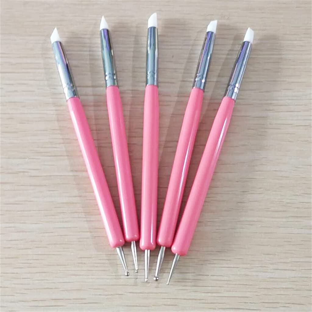 5 Pezzi/Set di Utensili per Argilla Morbida in Silicone, Due Teste, per Modellare e Modellare, Strumenti artistici, Adatti a Tutti, Come da Esposizione