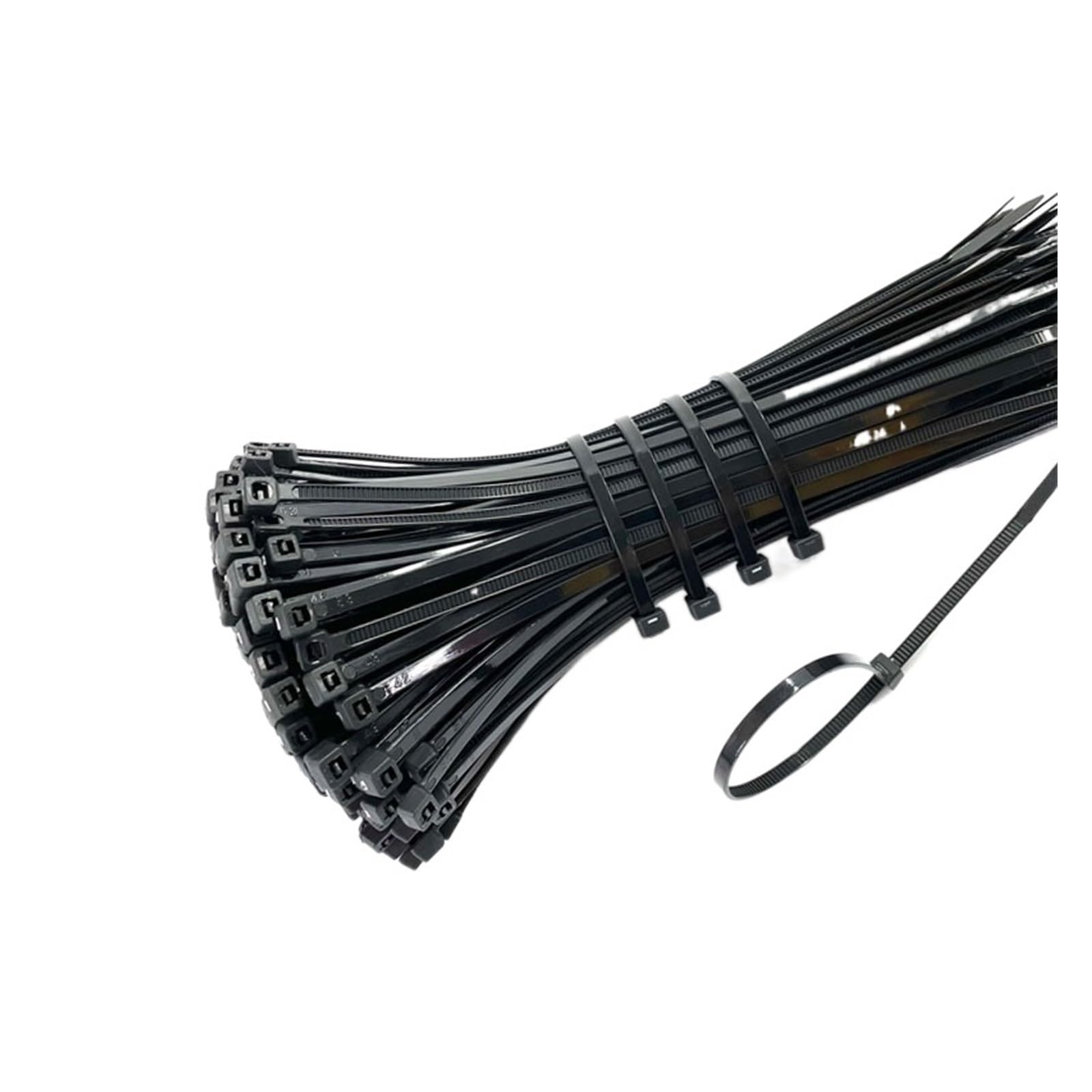 Nylon Cable Tie Buckle， Self-Locking Nylon Cable Ties, Black, Multiple Sizes, 100 Pcs(3x100mm)