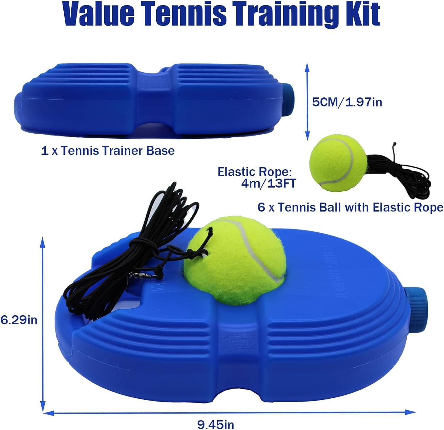 GVB ENTERPRISE Self Tennis Practice Ball with String, Tennis Trainer Rebound Ball for Boys & Girls, Convenient Solo Tennis Training Gear Set, Self-Practice Tennis Set 3