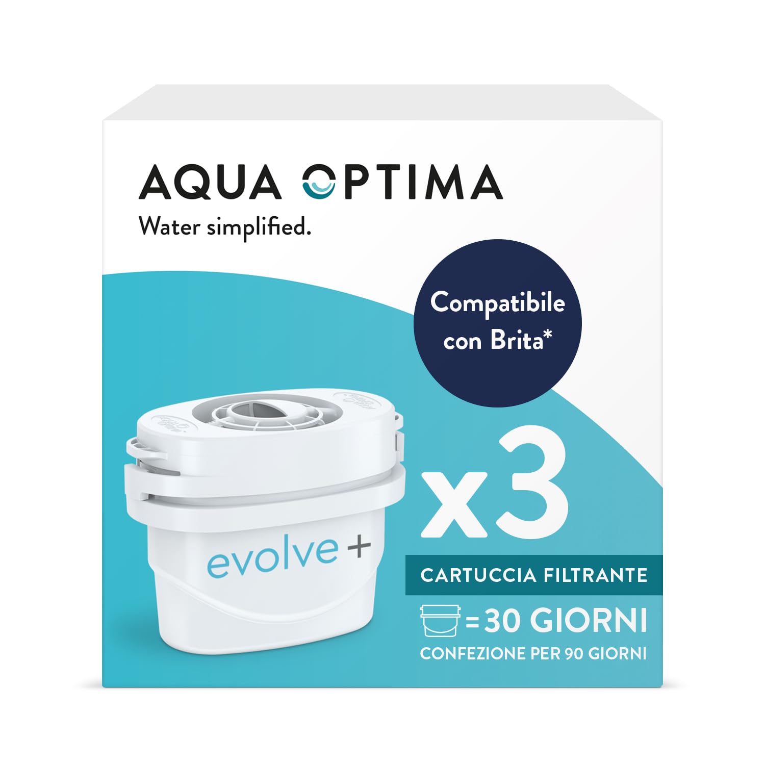 Aqua Optima Evolve+ Water Filter Cartridges (Pack of 3)