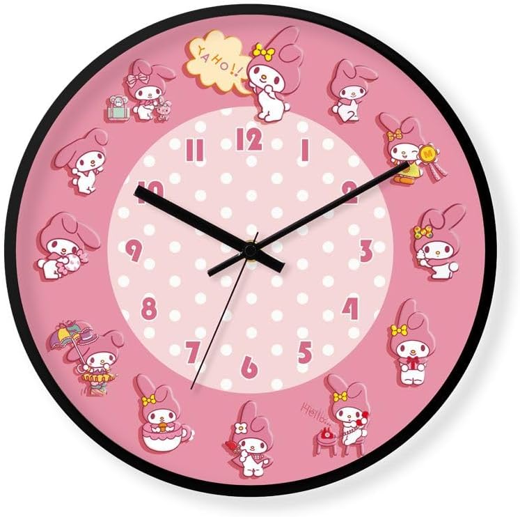 Amazon.co.jp: 掛け時計 壁掛け時計 連続秒針 マイメロ サイレント  