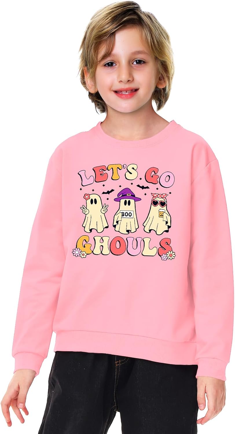 Remimi Kids Halloween Sweatshirt Long Sleeve Thanksgiving Tops 3-14 Years