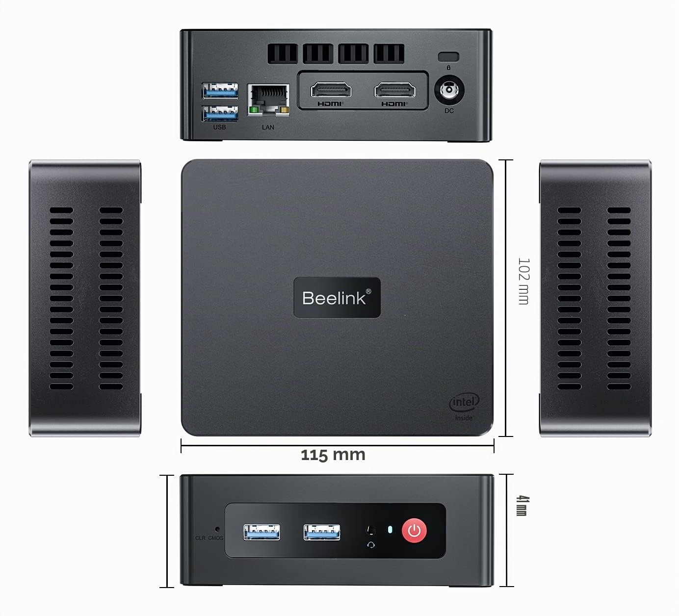 Beelink MINI S Mini PC à faible consommation d'énergie Windows 11