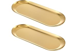 2PACK Gold Decorative Tray - Streamline Your Life with Style
