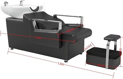 Miniatura 2 de ReligWan Cama de champú minimalista semiacostada dedicada silla de champú de peluquero silla de fregadero de cerámica para champú para equipo de