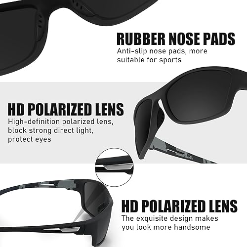 Miniatura 3 de TOODOO 4 pares de lentes de sol polarizados para hombre con protección UV, gafas de conducción deportivas para actividades al aire libre