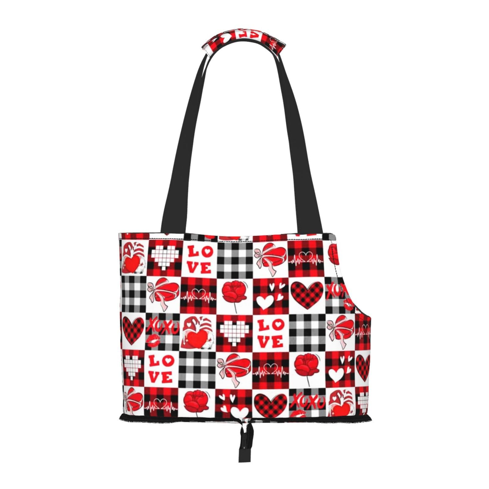 Xsovgoi Pet Carrier Purse, Valentines Day Dog Tote Bag Carrier, Pet Cat Tote Bag