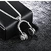 Dreuyet Headphones Necklace for Men Boys Hip-hop Punk Headset Necklace Music Rock Lover Pendant Necklace Stainless Steel Fashion DJ Headset Music Earphone Headphone Necklace, Zinc, No Gemstone #3