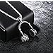 Dreuyet Headphones Necklace for Men Hip-hop Punk Headset Necklace Music Rock Lover Pendant Necklace Stainless Steel Fashion DJ Headset Music Earphone Headphone Necklace (Silver)