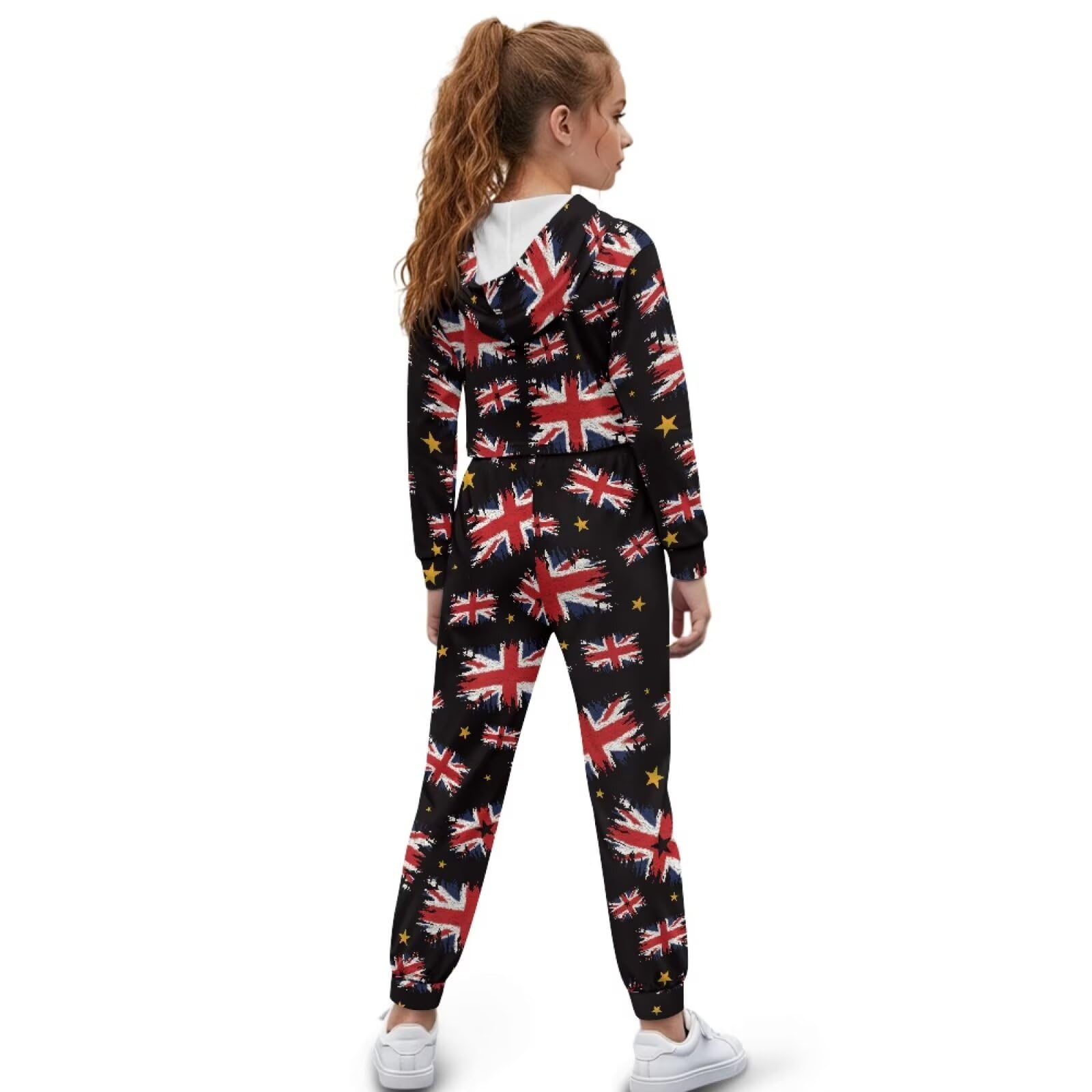 Kombinezon dla dziewczynek w wieku 4-13 lat krótki rękaw crop topy bluza z kapturem bluza i spodnie dresowe dla dzieci zestawy odzieży dziewczęcej