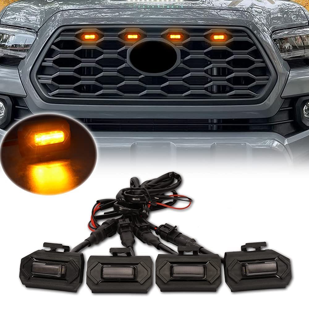 Amazon | Wresetly 4個のLEDフロントグリルライト、 Off Road Sport