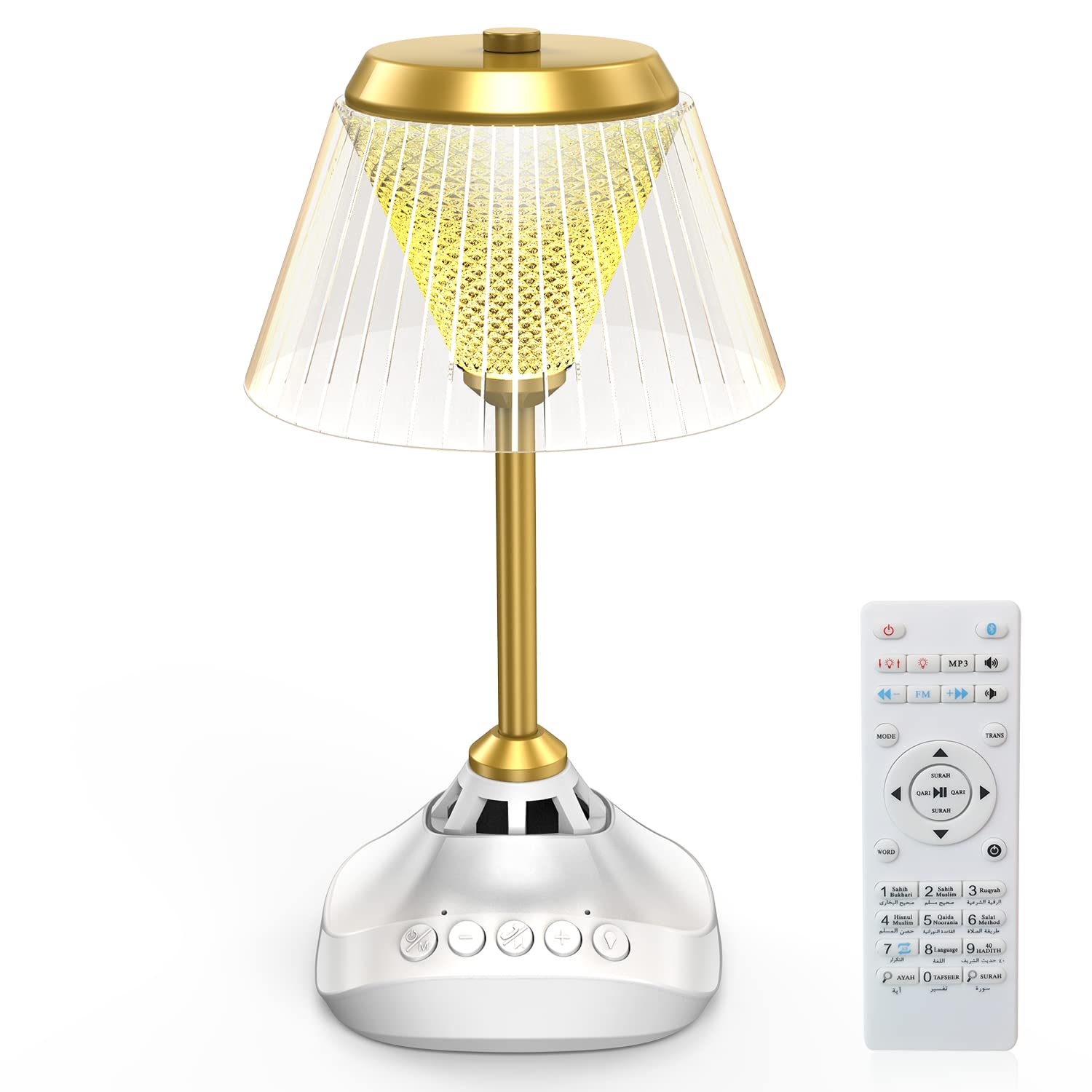 ACHAS Desk Lamp with Quran Speaker LED 16 Kinds Color Touch Light Table Night Lamp with Remote Control for Bedroom Living Room Desk