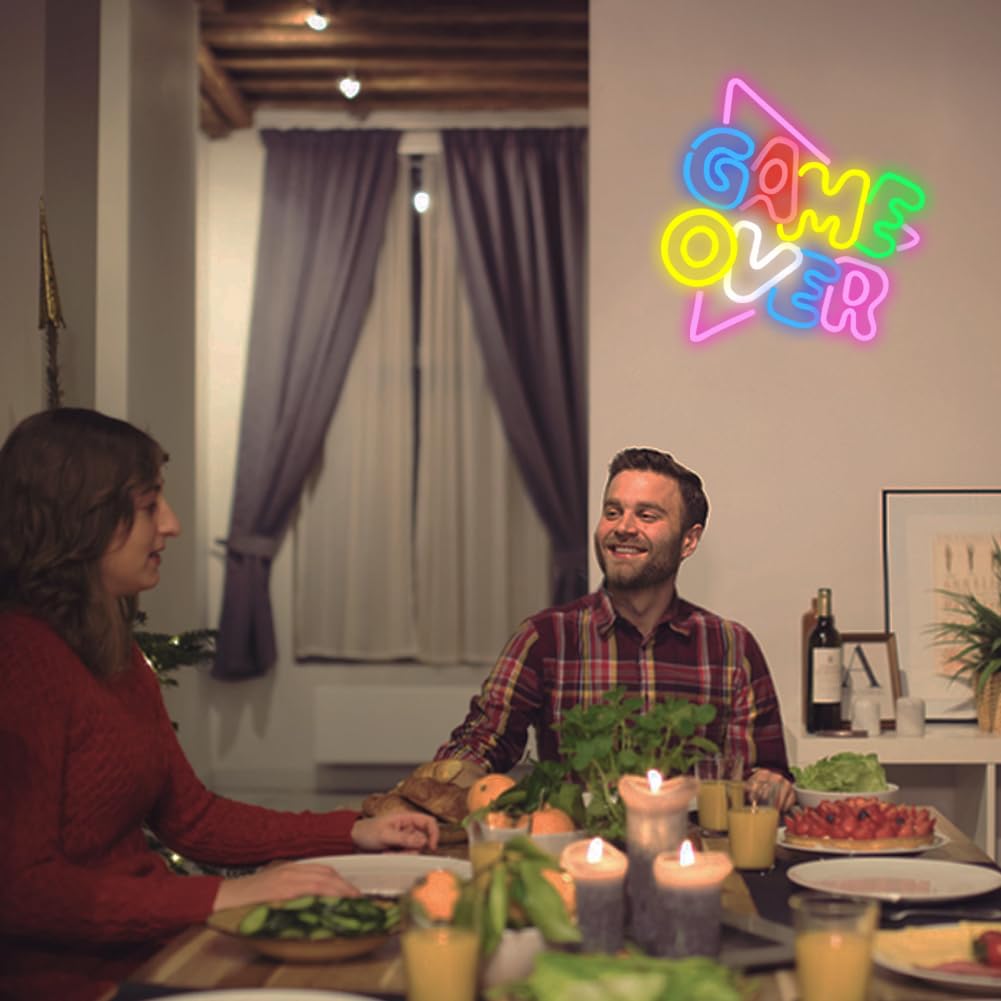 Enseigne Neon Game Over – Décoration Lumineuse USB Pour Salle De Jeux Et Chambre