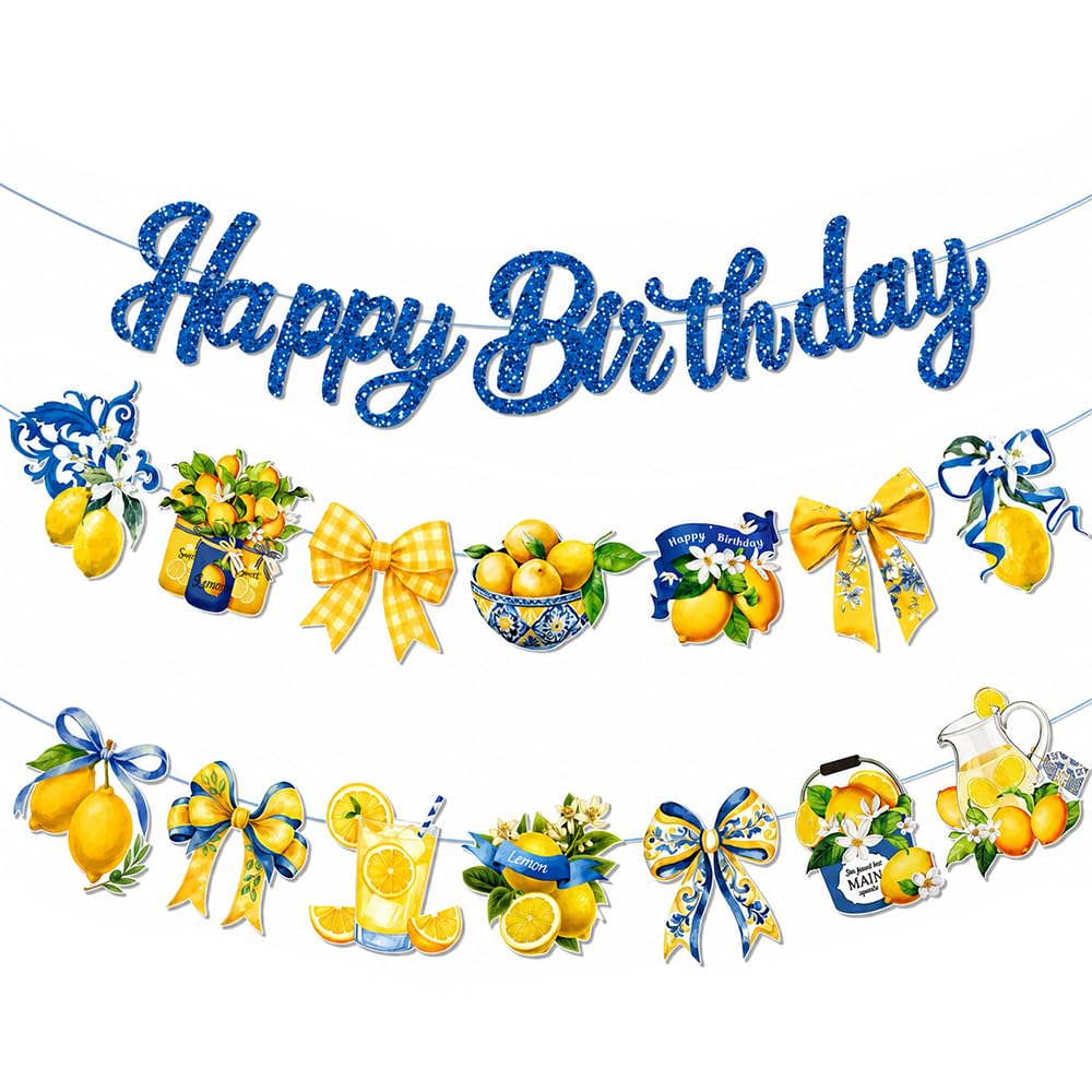3Pcs Lemon Party Decorations Banners, Birthday Supplies for Party Decor