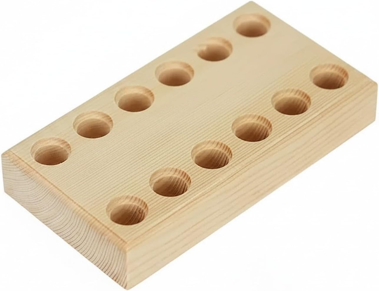 Natural Wood Tool Organizer Rack for Model Paints & Craft Supplies, Compact Workbench Storage Holder with Vertical Slots