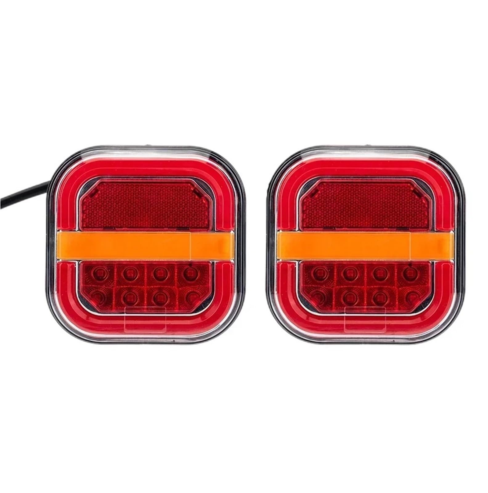 Luz Trasera 2 Luces LED Traseras 4 Pulgadas 12V 24V Para Matrícula Intermitentes Freno Parada Marcha Atrás Para Camión Remolque Furgoneta.