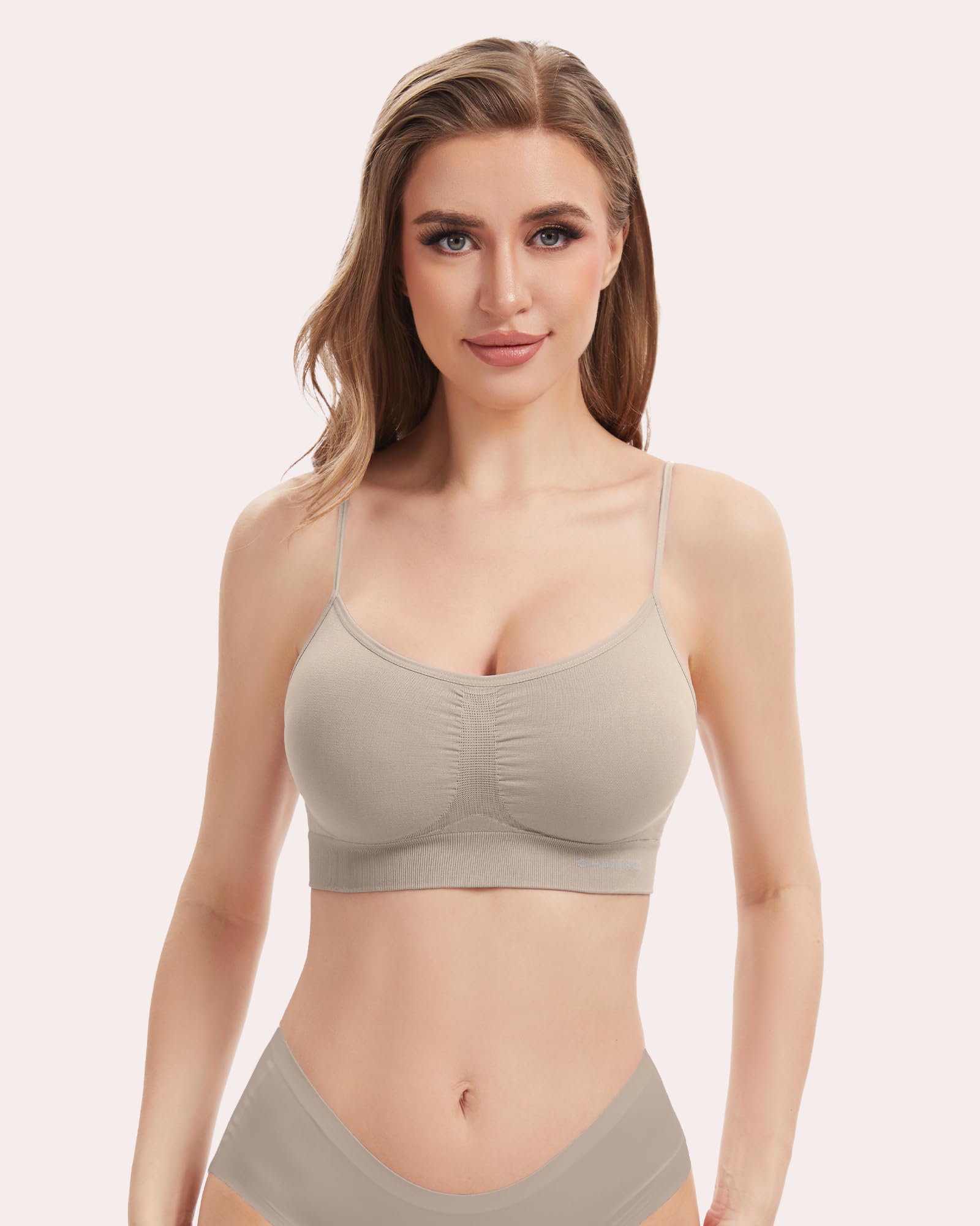 Channo Femme Soutien-Gorge sans Couture: Brassière Invisible Transparent Élastique sans Armature Maintien Yoga Lot de 3