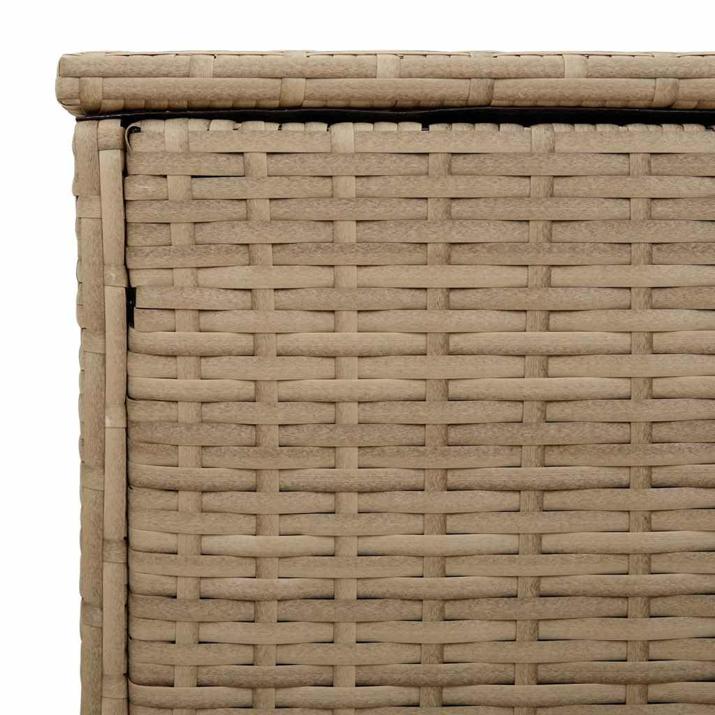 Cassapanca per cuscini da esterno beige 100 x 55 x 55,5 cm polyrattan, scatola di immagazzinaggio degli attrezzi da giardino per esterni, balcone o terrazza