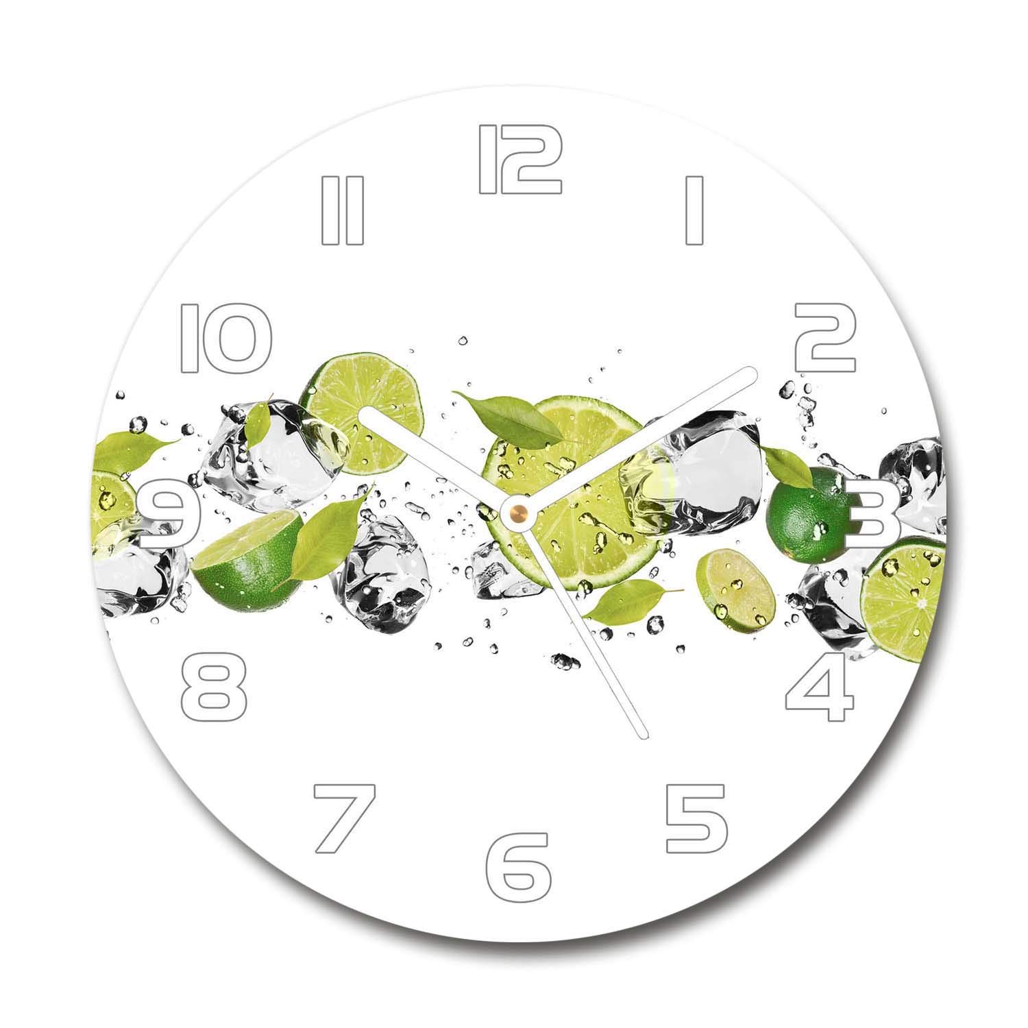 Horloge en Verre Rond 30cm Tulup - Silencieuse sur Pied Salon Impression Limonka