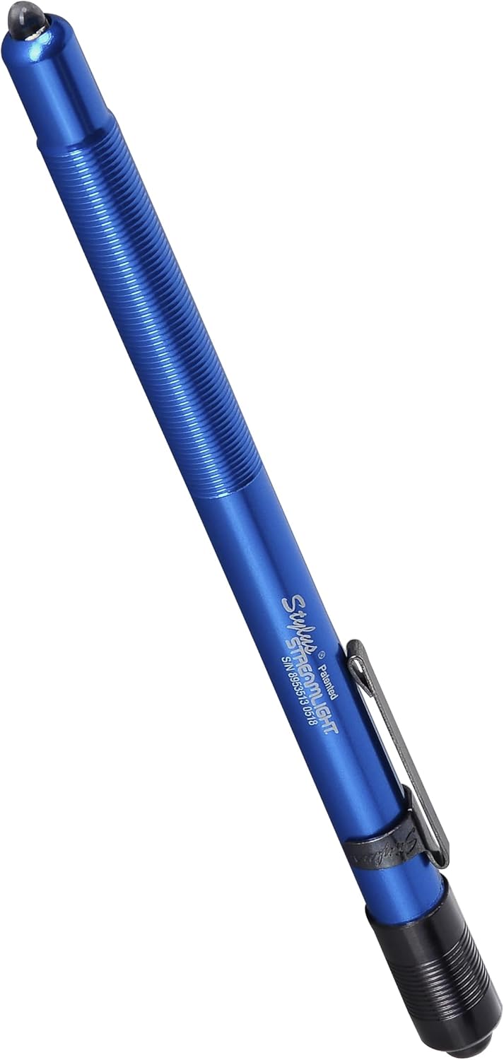 Streamlight 65050 Stylus 11-Lumen White LED Pen Light for Medical, Inspection, and Everyday Use with 3 AAAA Alkaline Batteries, Blue