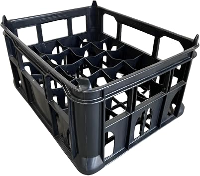 Plastic Milk Crate - to suit Milk Bottles 20 Bottle Capacity Black