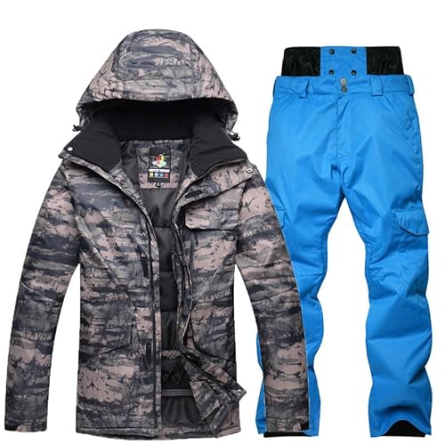 Conjunto de esqui masculino 10 K Camo1 Snowboard à prova de vento à prova d'água respirável terno t